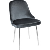 Marcel Dining Chair in Blue Velvet & Chrome Frame (Set of 2)