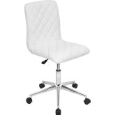 Caviar Office Chair in White Leatherette & Chrome
