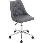 Marche Office Chair in Grey Leatherette & Chrome Metal