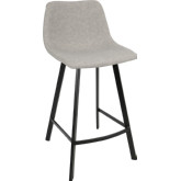 Outlaw 26" Counter Stool in Grey Leatherette & Black (Set of 2)