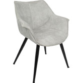 Wrangler Accent Chair in Light Grey Fabric on Metal Legs (Set of 2)