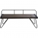 Stefani Bench in Antique Metal with Walnut Wood Seat