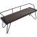 Stefani Bench in Antique Metal with Walnut Wood Seat