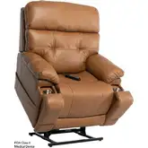 Triple Power Massage Lift Recliner in Saddle Brown Fabric