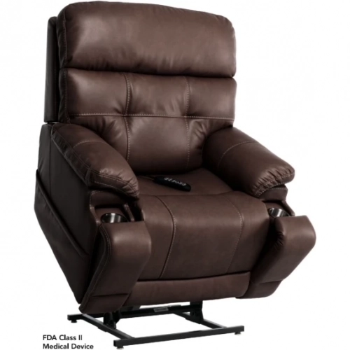 Triple Power Massage Lift Recliner in Walnut Brown Fabric