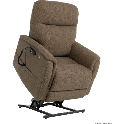 Benti TruPetite Layflat Lift Recliner in Espresso Brown Fabric