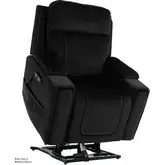 Velvety Infinite Immerse Layflat Lift Recliner in Steel Dark Gray Fabric