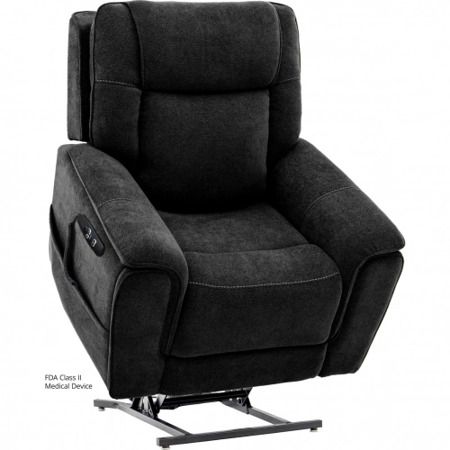 Trento Layflat Lift Recliner in Charcoal Gray Fabric