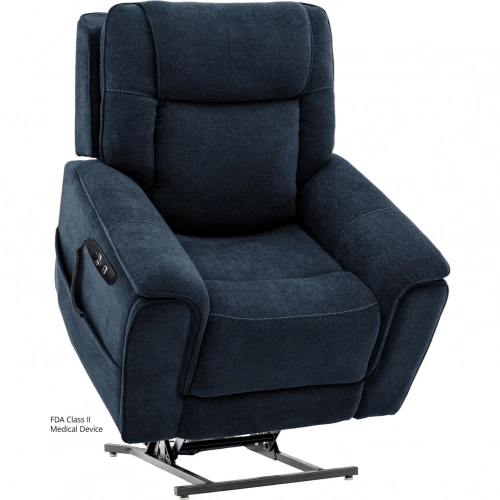 Trento Layflat Lift Recliner in Indigo Blue Fabric