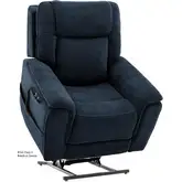 Trento Layflat Lift Recliner in Indigo Blue Fabric