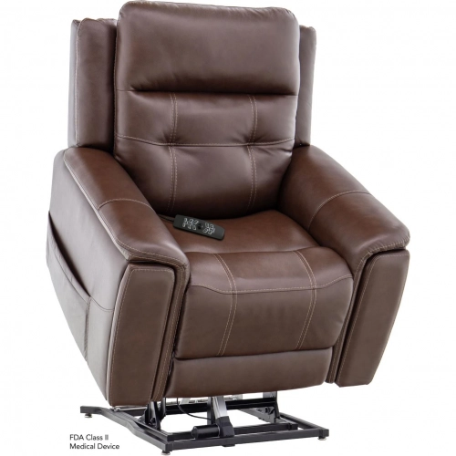 Sorrento Layflat Lift Recliner in Coffee Brown Top Grain Leather