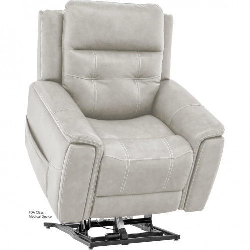 Sorrento Layflat Lift Recliner in Dove Neutral Top Grain Leather