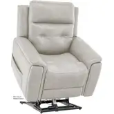 Sorrento Layflat Lift Recliner in Dove Neutral Top Grain Leather