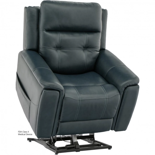 Sorrento Layflat Lift Recliner in Ocean Blue Top Grain Leather