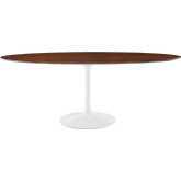 Lippa 78" Dining Table in Walnut Veneer & White Metal