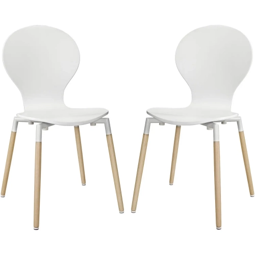Path Dining Chair in White Beech (Set of 2)