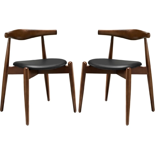 Stalwart Dining Side Chairs in Dark Walnut Black (Set of 2)