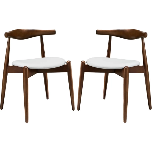Stalwart Dining Side Chairs in Dark Walnut White (Set of 2)
