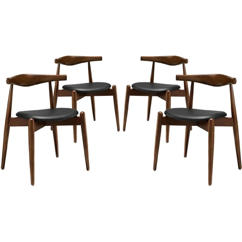 Stalwart Dining Side Chairs in Dark Walnut Black (Set of 4)
