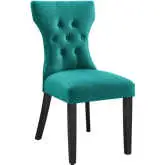 Silhouette Dining Chair in Tufted Teal Fabric
