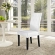 Confer Dining Tufted White Leatherette Chair on Wood Legs