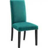 Parcel Dining Chair in Teal Fabric with Nailhead