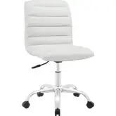 Ripple Mid Back Office Chair in Rippled White Leatherette on Chrome