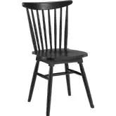 Amble Dining Side Chair with Dowel Back & Legs in Black Finish Elm