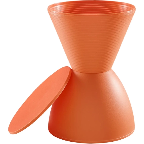 Haste Stool or Side Table in Orange Polypropylene