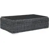 Summon Outdoor Patio Coffee Table in Espresso Poly Rattan