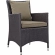 Convene Outdoor Dining Arm Chair in Espresso with Mocha Cushion