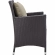 Convene Outdoor Dining Arm Chair in Espresso with Mocha Cushion