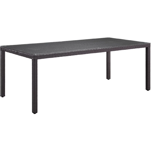 Convene 82" Outdoor Patio Dining Table in Espresso with Tempered Glass