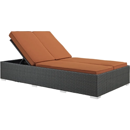 Sojourn Outdoor Patio Chaise in Poly Rattan with Tuscan Sunbrella &reg Cushion