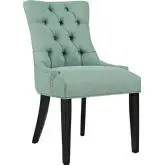 Regent Dining Chair in Tufted Laguna Fabric with Nailhead Trim on Black Legs