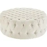 Amour Ottoman in All Over Tufted Beige Fabric