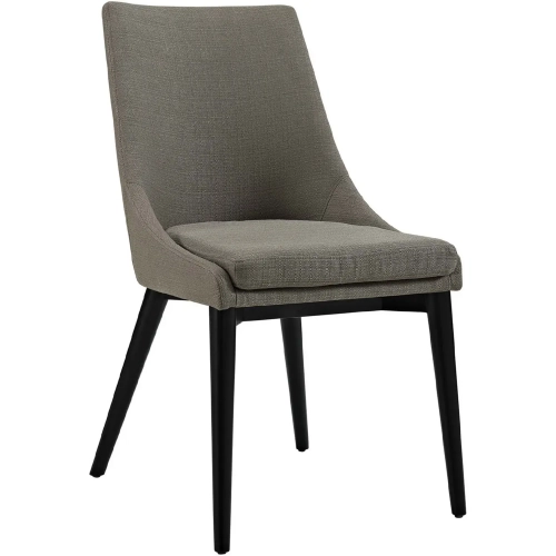 Viscount Dining Chair in Granite Fabric on Black Wood Legs