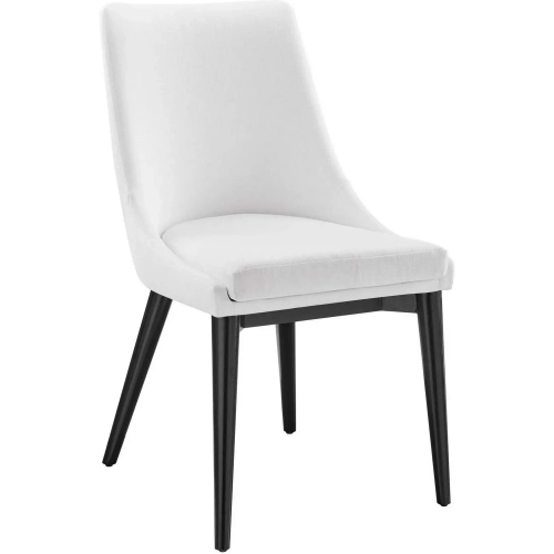 Viscount Dining Chair in White Fabric & Black Wood