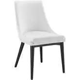 Viscount Dining Chair in White Fabric & Black Wood