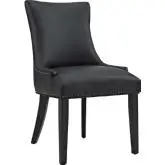 Marquis Dining Chair in Tufted Black Leatherette with Nailhead Trim