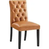 Duchess Dining Chair in Tufted Tan Vegan Leather
