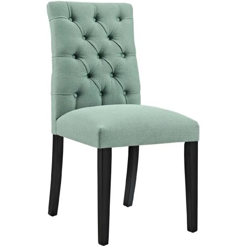 Duchess Dining Chair in Tufted Laguna Fabric on Wood Legs