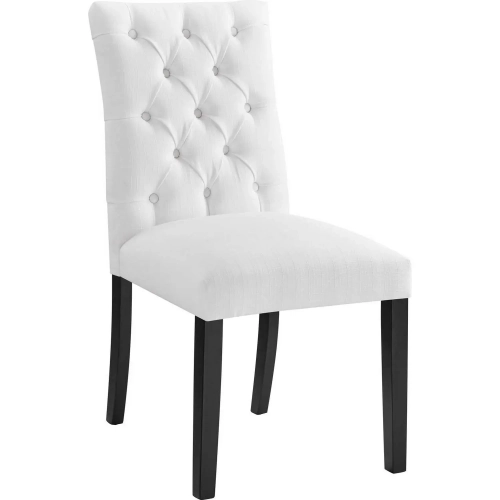 Duchess Dining Chair in Tufted White Fabric