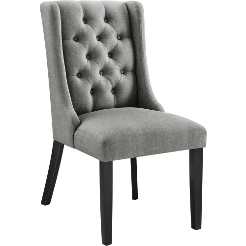 Baronet Dining Chair in Tufted Light Gray Fabric