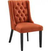Baronet Dining Chair in Tufted Orange Fabric