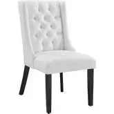 Baronet Dining Chair in Tufted White Fabric
