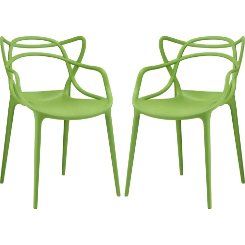 Entangled Dining Chair in Green Poly (Set of 2)