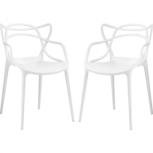 Entangled Dining Chair in White Poly (Set of 2)