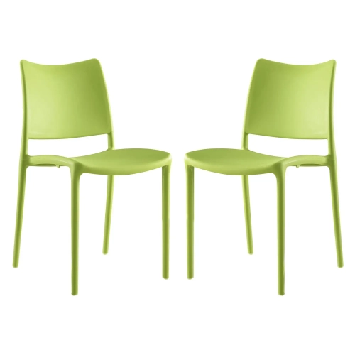 Hipster Dining Chair in Green Polypropylene (Set of 2)