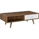 Transmit Coffee Table in Walnut Finish & White